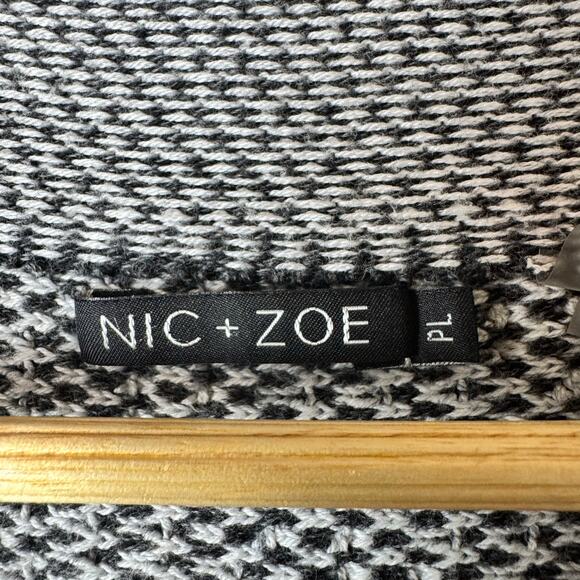 Nic Zoe Chunky Knit Cardigan Sweater Womens Lg Big Buttons Boho Lagenlook Gray - Picture 3 of 11